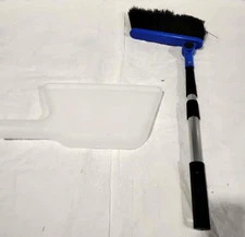 Camco Adjustable Broom and Dustpan - Portable & Compact Full Size Broom - Adjust