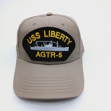 Tan USS Liberty AGTR-5 Snap Back Hat