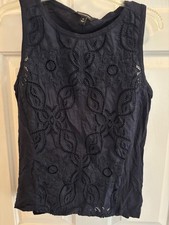 Banana Republic Blue Sleeveless Fancy Top Size M
