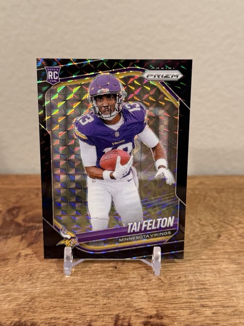 2025 Panini Prizm Tai Felton Black Finite Prizm 1/1 RC Minnesota Vikings NFL