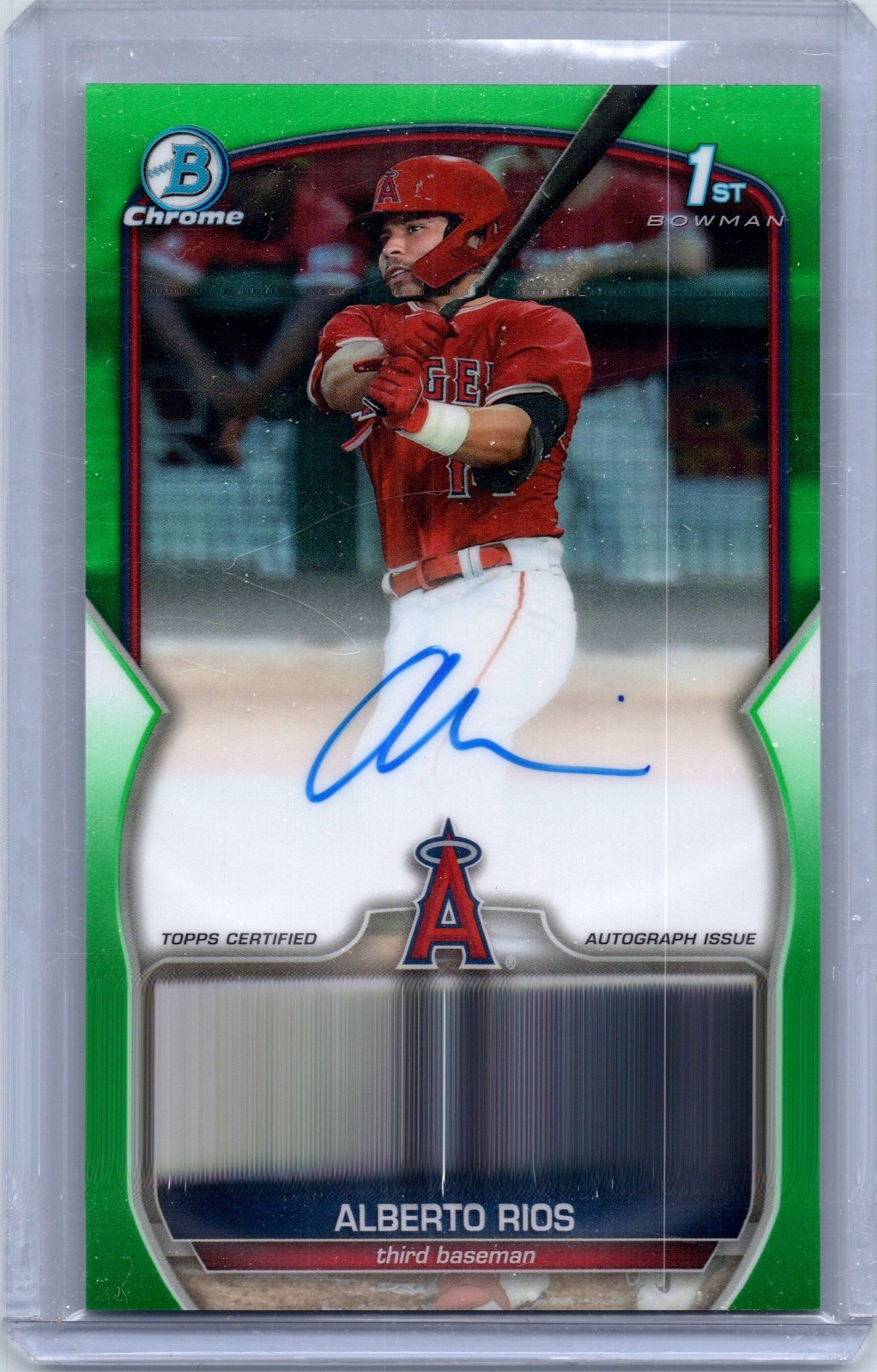 3 2023 Bowman Draft Chrome Alberto Rios Auto Green Refractor 1st #/99 Angels