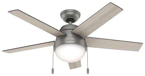 Hunter Fans - Anslee 46 Inch Ceiling Fan with LED Light Kit and Pull Chain-Matte - Picture 1 of 4