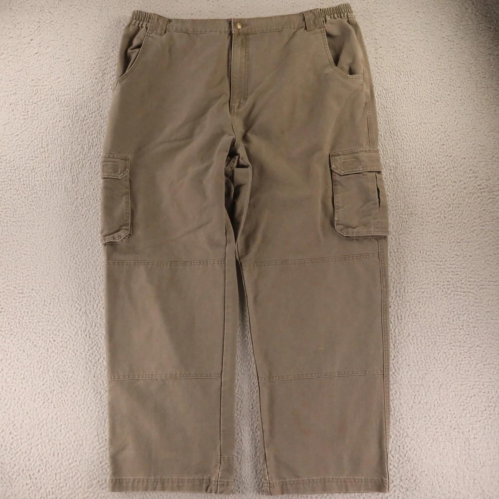 Cabelas Pants Mens 44x30 Gray 100% Cotton Duck Canvas Hiking Cargo Pants