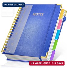 Hardcover Multi Subject Spiral Notebook with Tabs, Large B5 for Work Blue