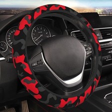 Red And Black Camo Camouflage Cool Pattern Steering Wheel Cover For Women 3 Red And Black Camo Camouflage Cool Pattern Steering Wheel Cover For Women 3
