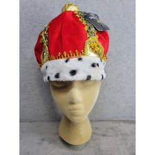 Spirit Halloween Royal King Hat Red Velvet Crown Costume Party