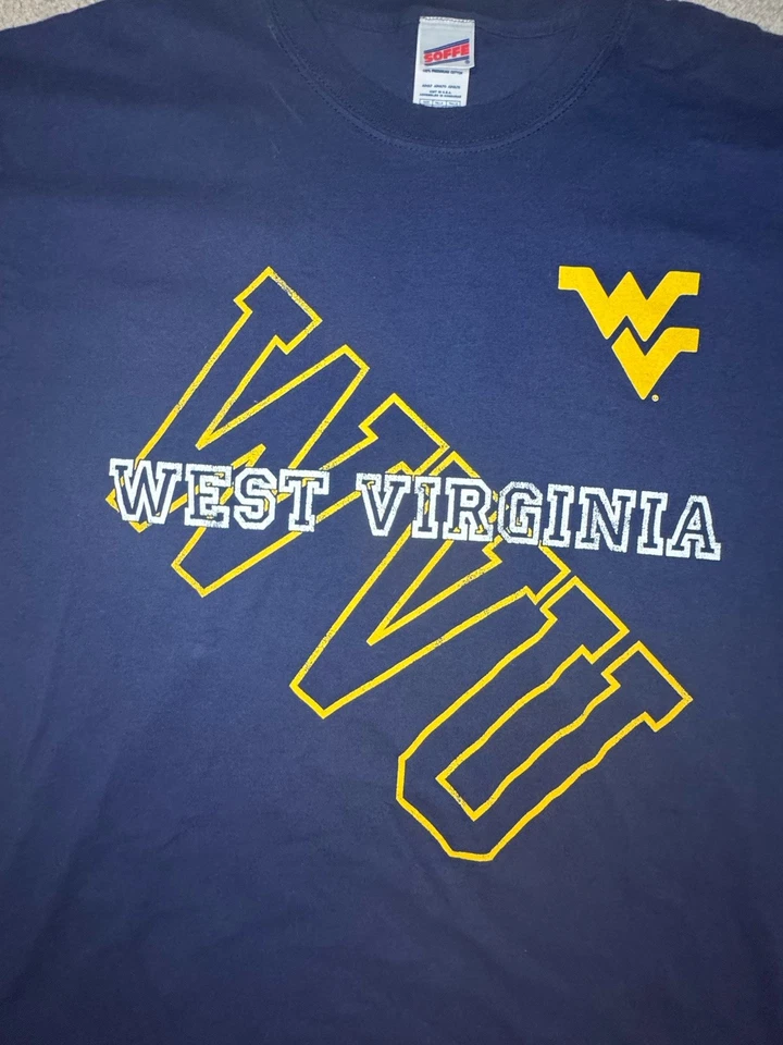 Camiseta De Colección West Virginia WVU Algodón Manga Corta EE. UU. Tejida Talla XL Montañeros Foto 4 de 4