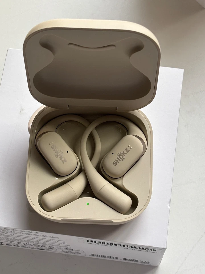 Shokz OpenFit Open-Ear Bluetooth True Wireless Earbuds - Beige (T910) OPEN BOX - Image 3 of 4
