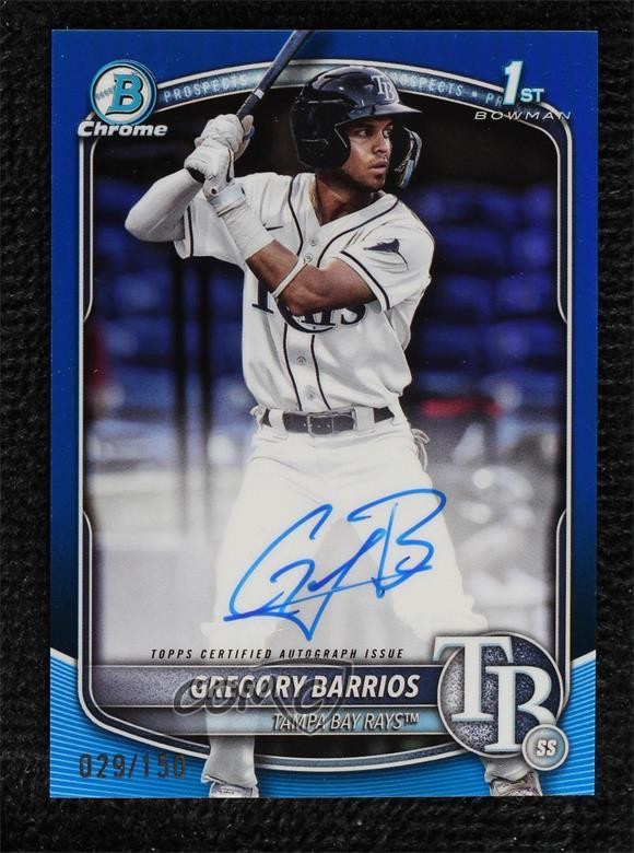2025 Bowman Chrome Prospect Blue Refractor 29/150 Gregory Barrios #CPA-GB Auto
