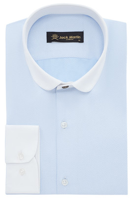 Jack Martin Mens Herringbone Club Collar Long Sleeve Vintage Dress Shirt For Men