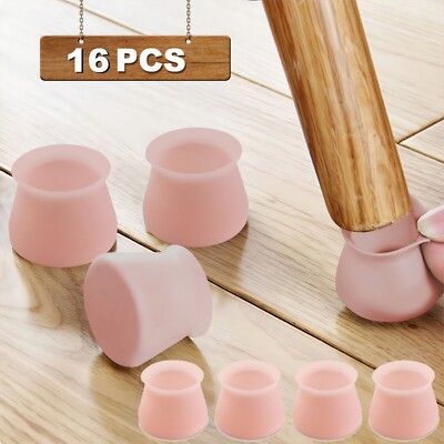 16pc Feet Protectors Chair Leg Covers Silicone Floor Table Furniture Cover Pads