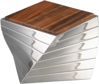 Twist Coaster Set - 6 Unique Acacia Wood Drink Coasters for Table Protection