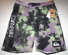 Quiksilver Youth Big Boys 30/16 Board Shorts Surfsilk Acid Wash Green Black