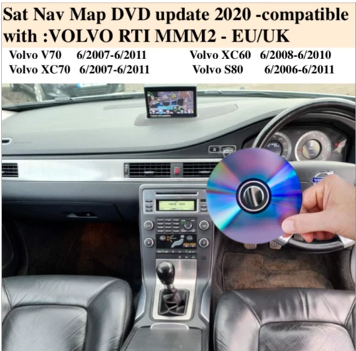 Sat Nav Map DVD update 2020 -compatible with VOLVO XC70, V70 RTI MMM2 - EU/UK