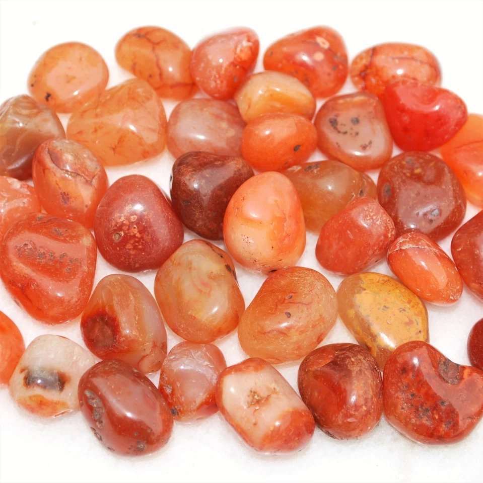 Colgante de cristal de ágata cornalina brasileña cadena y cargador de acero inoxidable de 20" Foto 3 de 4