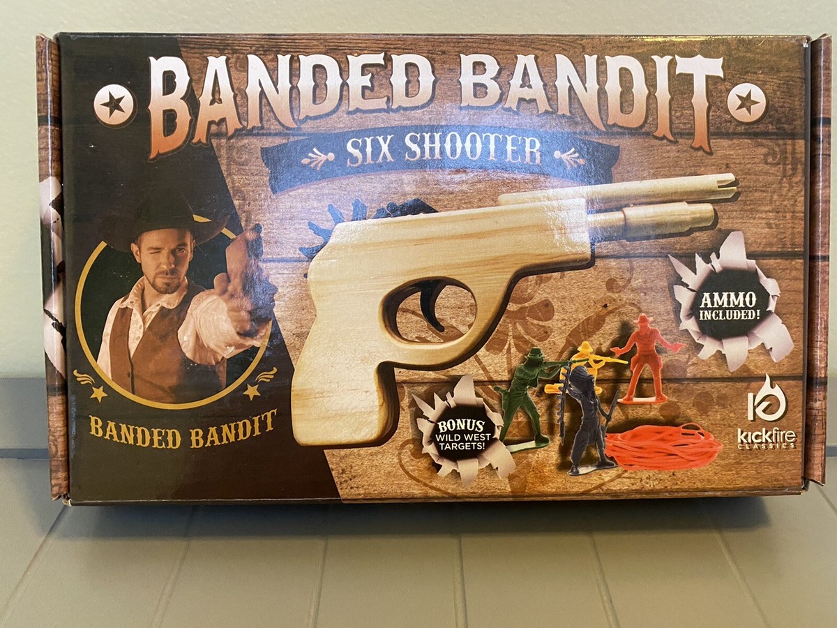 Wooden Rubber Band Toy Six Shooter Revolver Wooden Rubber Band Toy Six Shooter Revolver
