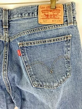 Levis Mens 527 Denim Jeans Blue Slim Fit Boot Cut 36x33