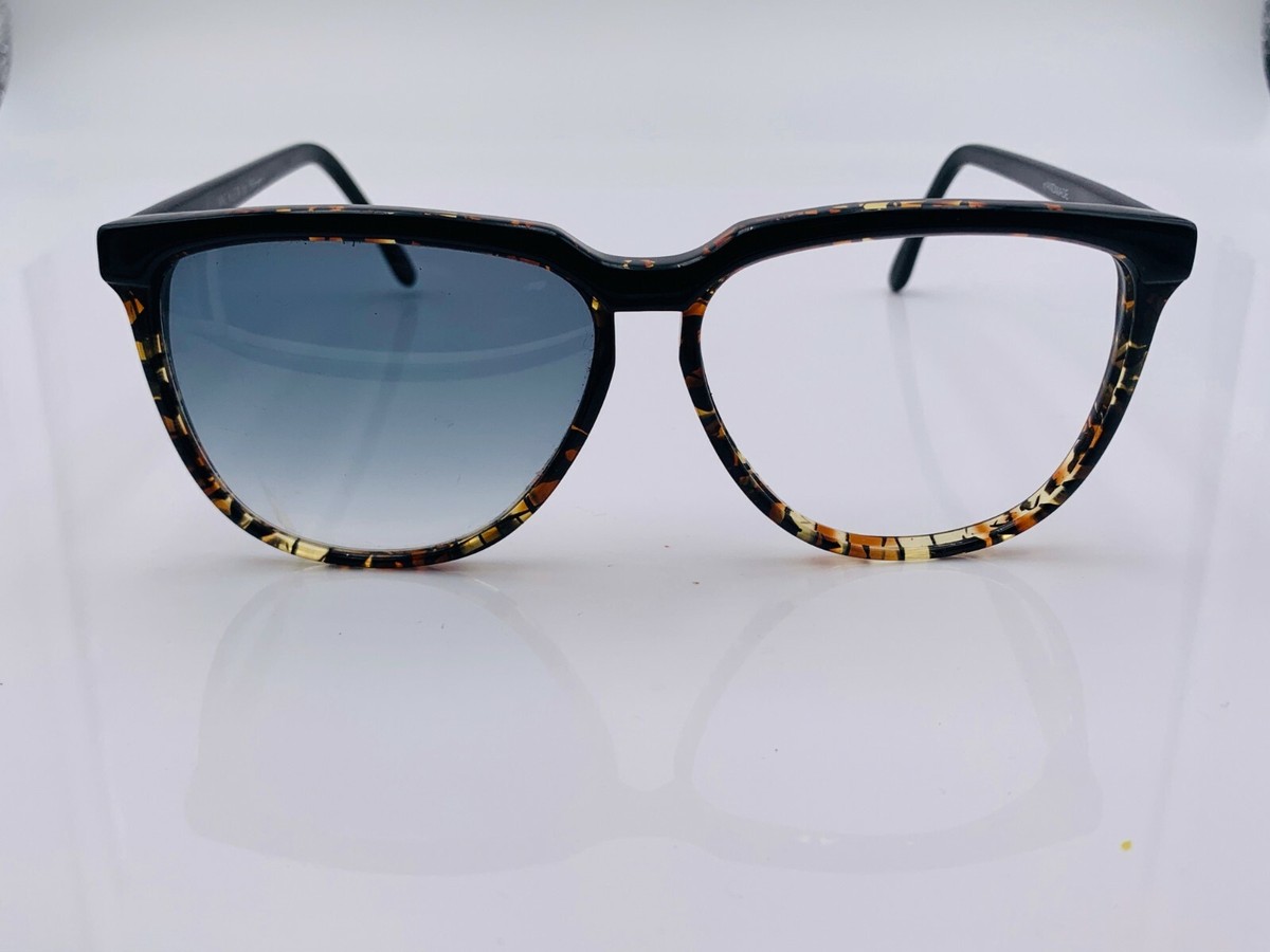 Vintage Anne Klein Riviera Black Tortoise Oval Sunglasses 