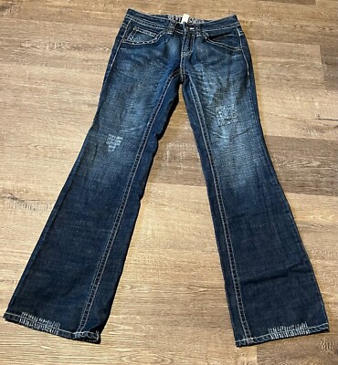 Women's 28 Blue, Low Rise, Flap Back Pockets, Straight Leg Jeans QS by S. Oliver
