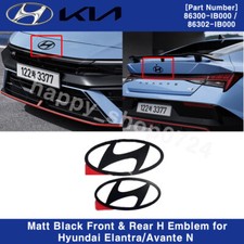 86300ib000 86302ib000 Oem Matt Black Front Rear H Emblem For Elantra Avante N