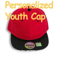 Personalized Kids Youth Snapback Snap Back Cap Hat  RED/BLACK  