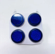 Set Of 4 Blue Mini Reflectors Stud Mount For Motorcycle Bicycle Truck Trailer