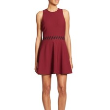 ELIZABETH And James Carter Lace Fit Flare Dress 2 Burgundy red