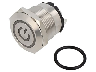 ONPOW6219F-10ET/J/R/24V/S Schalter: vandalensicher Pos: 2 SPST-NO 20A/220VAC IP4
