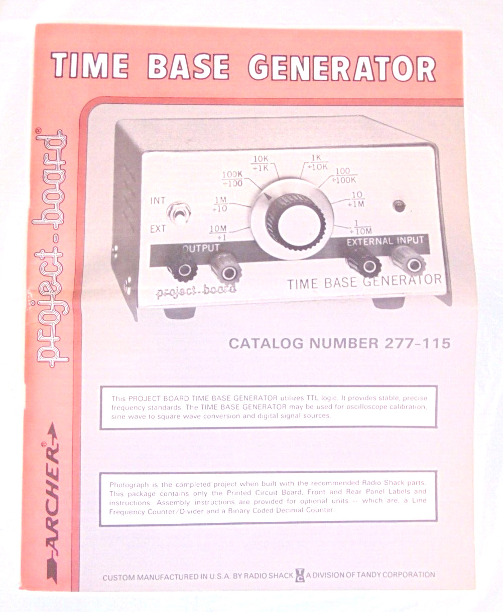 Catalog 277-115 Manual Extras Included
