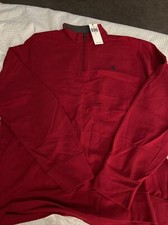 Polo Ralph Lauren Red 1/2 Half Zip Sweater Green Pony NWT Large