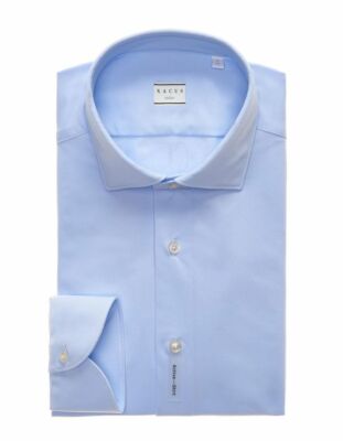 XACUS Active-Shirt - Hemd French Neck Small Celeste Oxford
