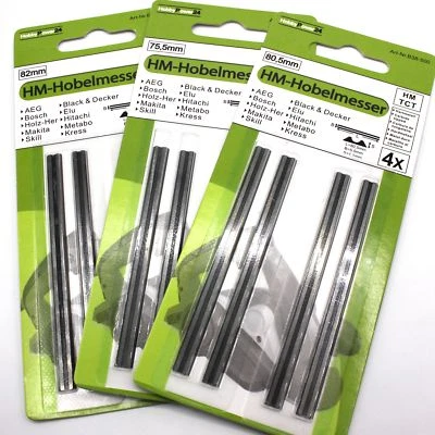 HOBBYPOWER24 4x HM Hobelmesser Wendemesser f. Elektrohobel Hobelbreite 82mm / 80,5mm / 75,5mm