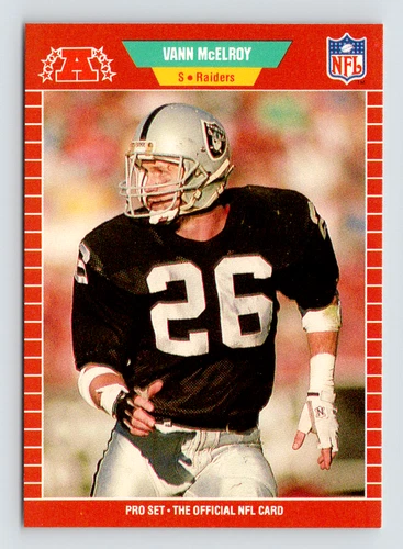 1989 Pro Set Card, #187 Vann McElroy, Los Angeles Raiders