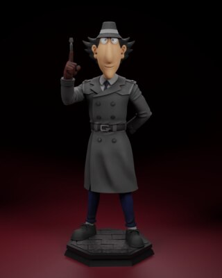 Inspector Gadget, Kultserie, Detektiv, Action, Figur, 3D Druck, UNBEMALT