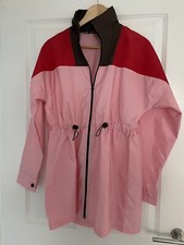 BNWOT BOOHOO LADIES PINK BLOCK RAINMAC KAGOOL SIZE 10 FESTIVAL