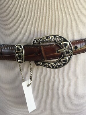 NWT BRIGHTON Brown Lots Of Love Leather Belt B10208 M 30 | eBay display picture 1
