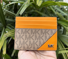 MICHAEL KORS JET SET TRAVEL COOPER TALL CARD CASE WALLET MK POP ORANGE
