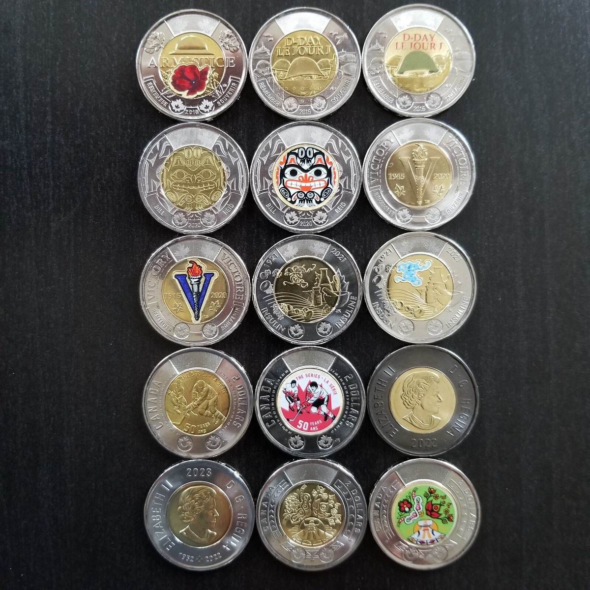 Canada 2 Dollar Commemorative Coin Set Complete with all Special