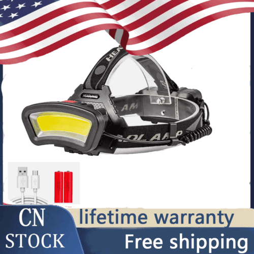 150000LM LED Headlight USB Rechargeable HeadLamp Work Light Camping Hunting Lamp - Picture 1 of 13