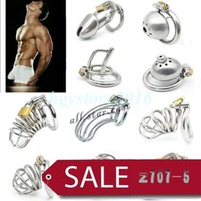 Classics Men Chastity Belt Device Restraint Cage Ring Tube Lock Stainless Steel