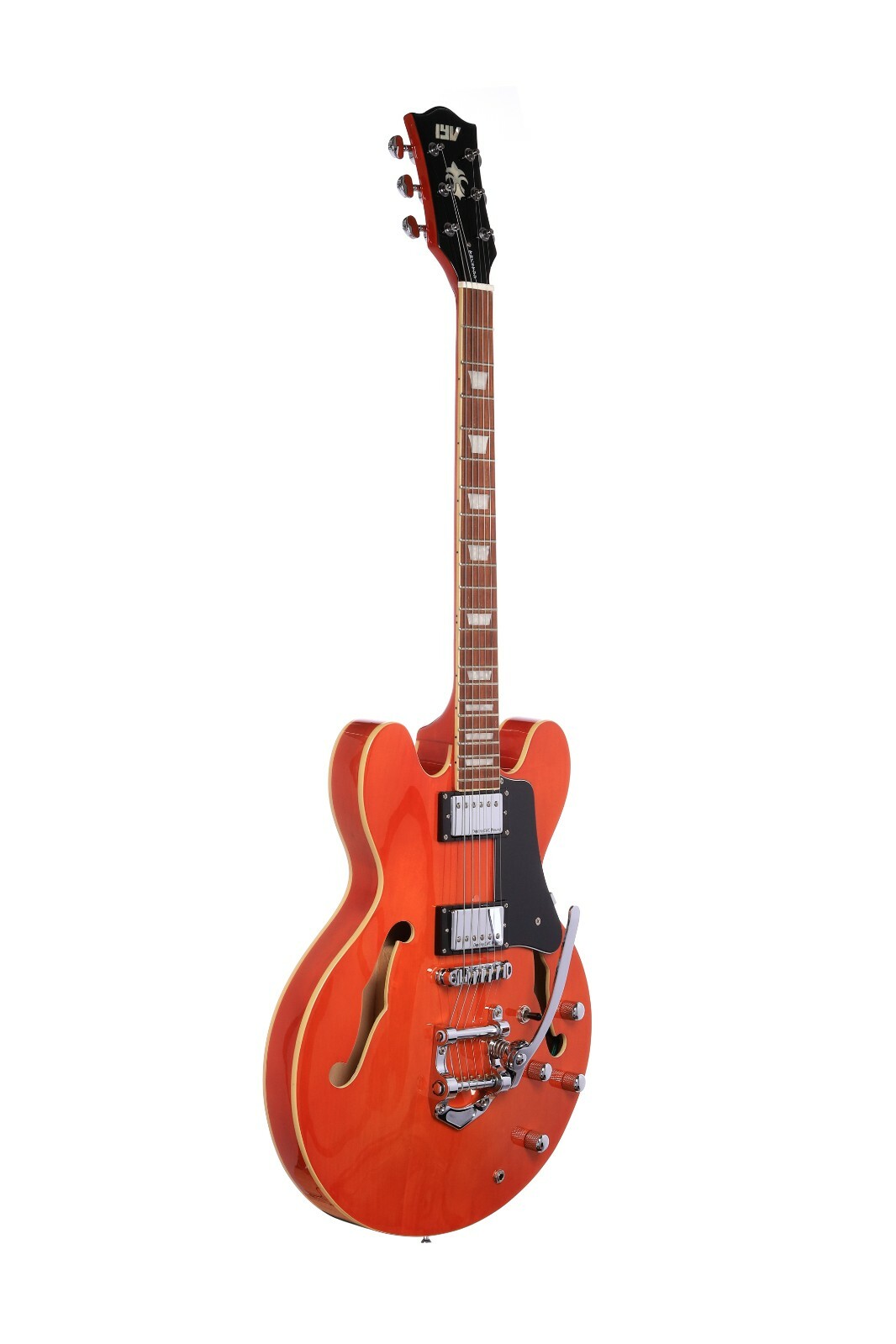 IYV IESB300 Trans Orange, Solid topsemi hollow Body Electric Guitar