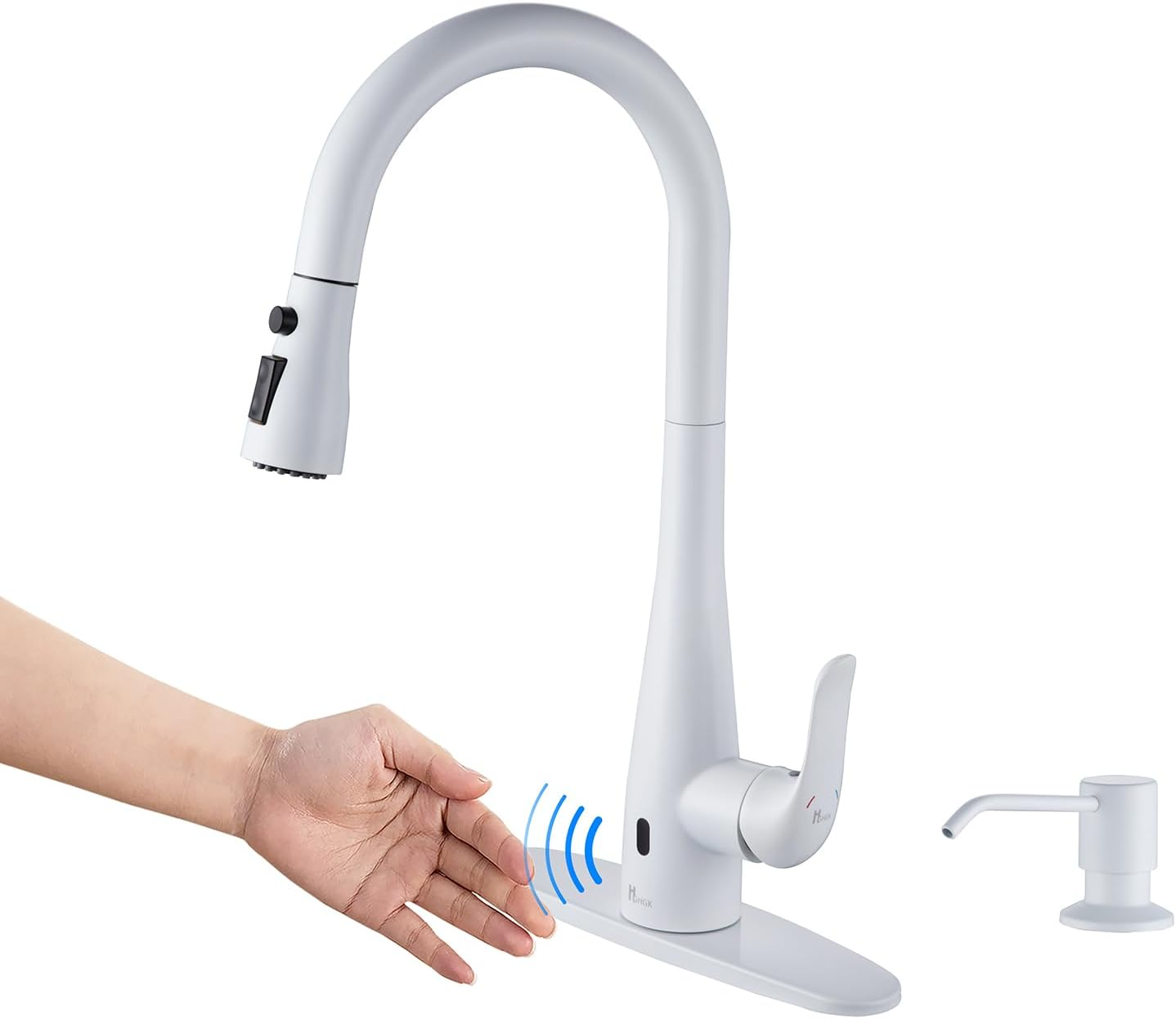 Touchless Kitchen Faucet with Soap Dispenser and Pull down Sprayer - Single Hand