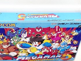 Megaman 5 Helmetless (Rockman) games )/ Famicom / Rare Game Box Set