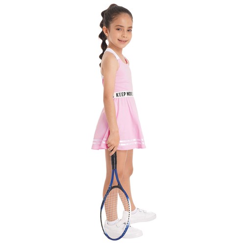 Kids Girls Sports Suit 2Pcs Tracksuit Golf A-line Dress With Shorts Set Gym - Picture 39 of 65