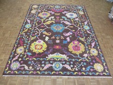 10 x 13 Hand Knotted Chocolate Brown Turkish Colorful Oushak Oriental Rug G7139