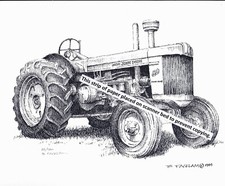 John Deere Model 80 Diesel Farm Tractor ~ Pen & Ink Print