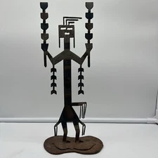 12” Vintage Tribal Metal Art Stand.