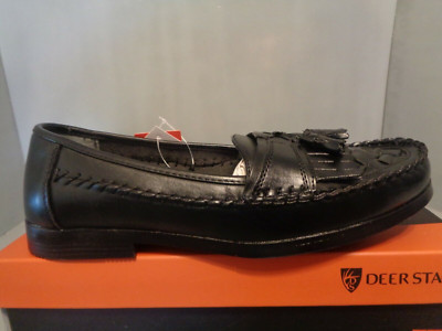 Deer Stags Loafer Black Herman Dress Shoe Tassel Weave Mens SIze 9M Deer Stags Men main image 2