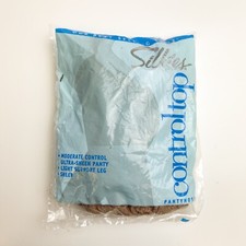 Vintage Silkies Control Top Pantyhose - Large - Nude