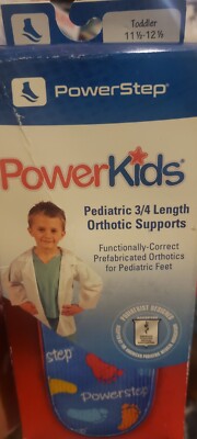 PowerStep PowerKids Pediatric 3/4 Length Orthotic Supports Toddler 11.5-12.5